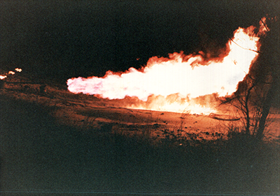 Controlled burning of excess gas